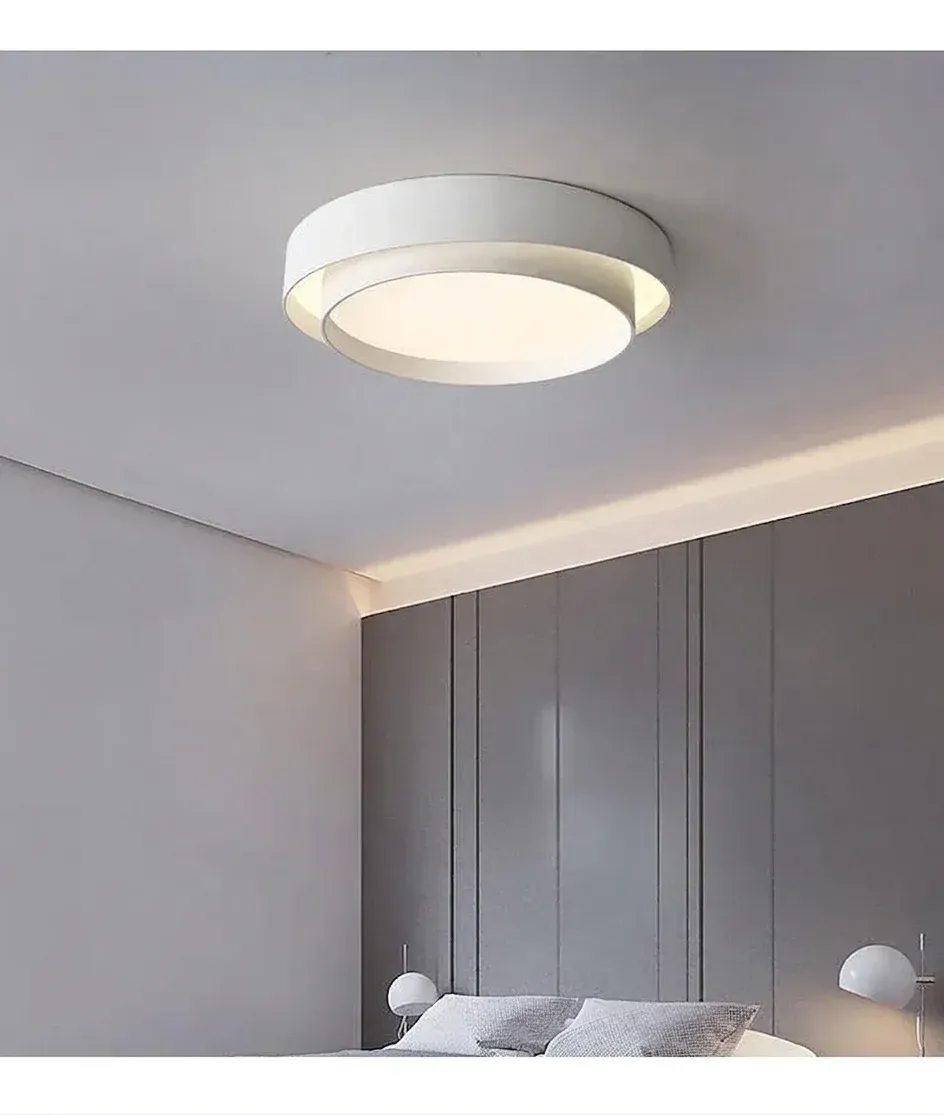 מנורת תקרה לד חכמה עגולה שחורה