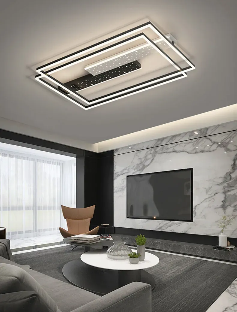 נברשת לד מודרנית דו שכבתית עם עמעום