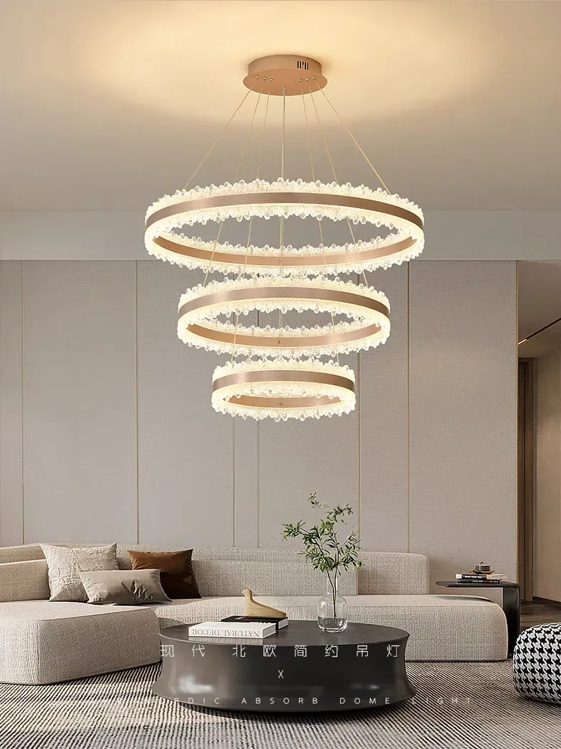 נברשת תלויה מודרנית אלומיניום עם עמעום לחלל גדול