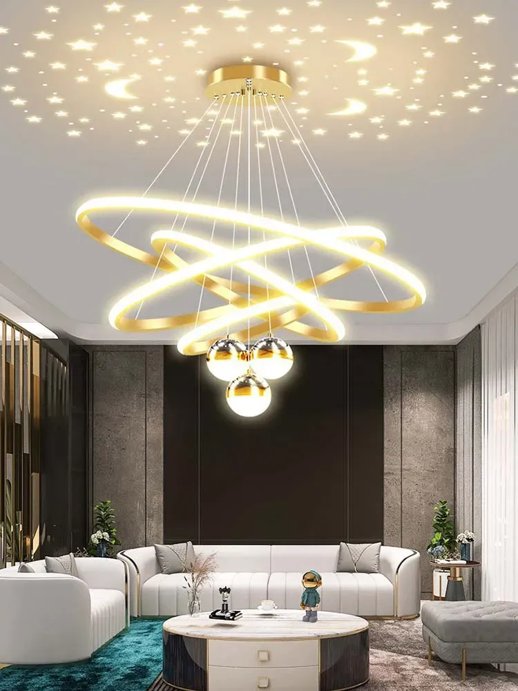 נברשת טבעות לד מודרנית לסלון