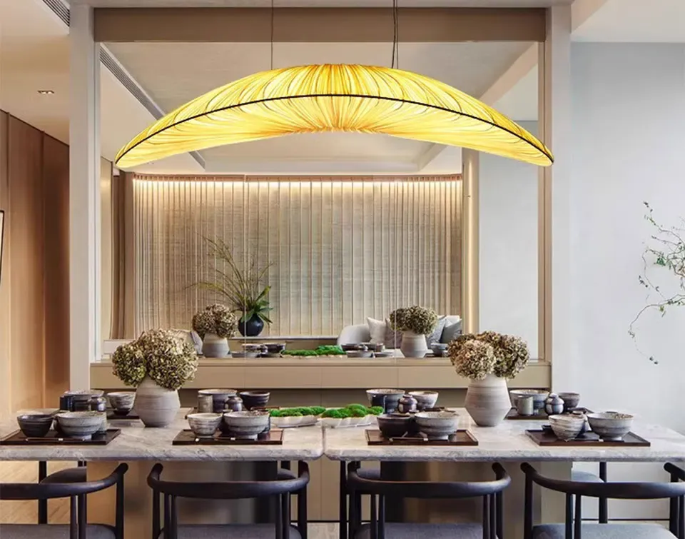 מנורה תלויה בד מינימליסטית בצורת מפרש