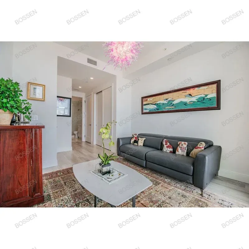 נברשת זכוכית מינימליסטית לתקרה חצי צמודה