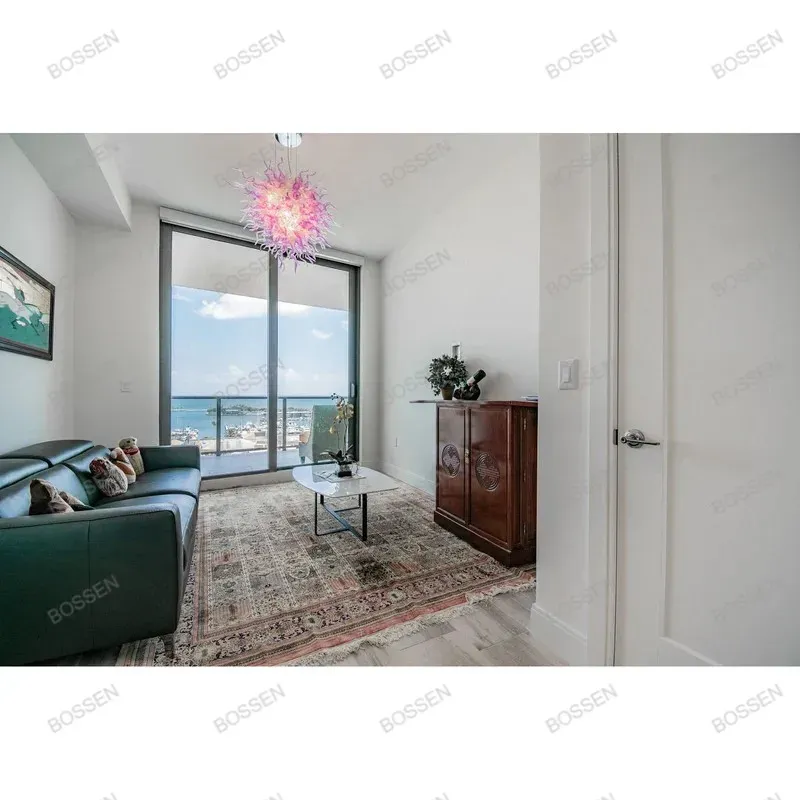 נברשת זכוכית מינימליסטית לתקרה חצי צמודה