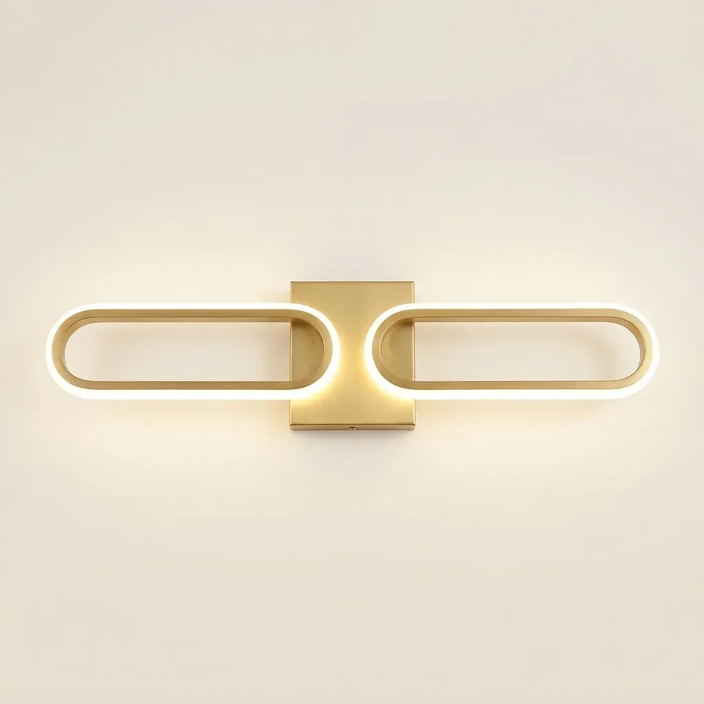 מנורת מראה לד בצורת U זהב מט