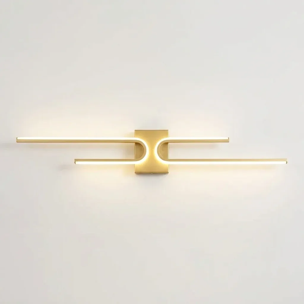 מנורת מראה לד בצורת U זהב