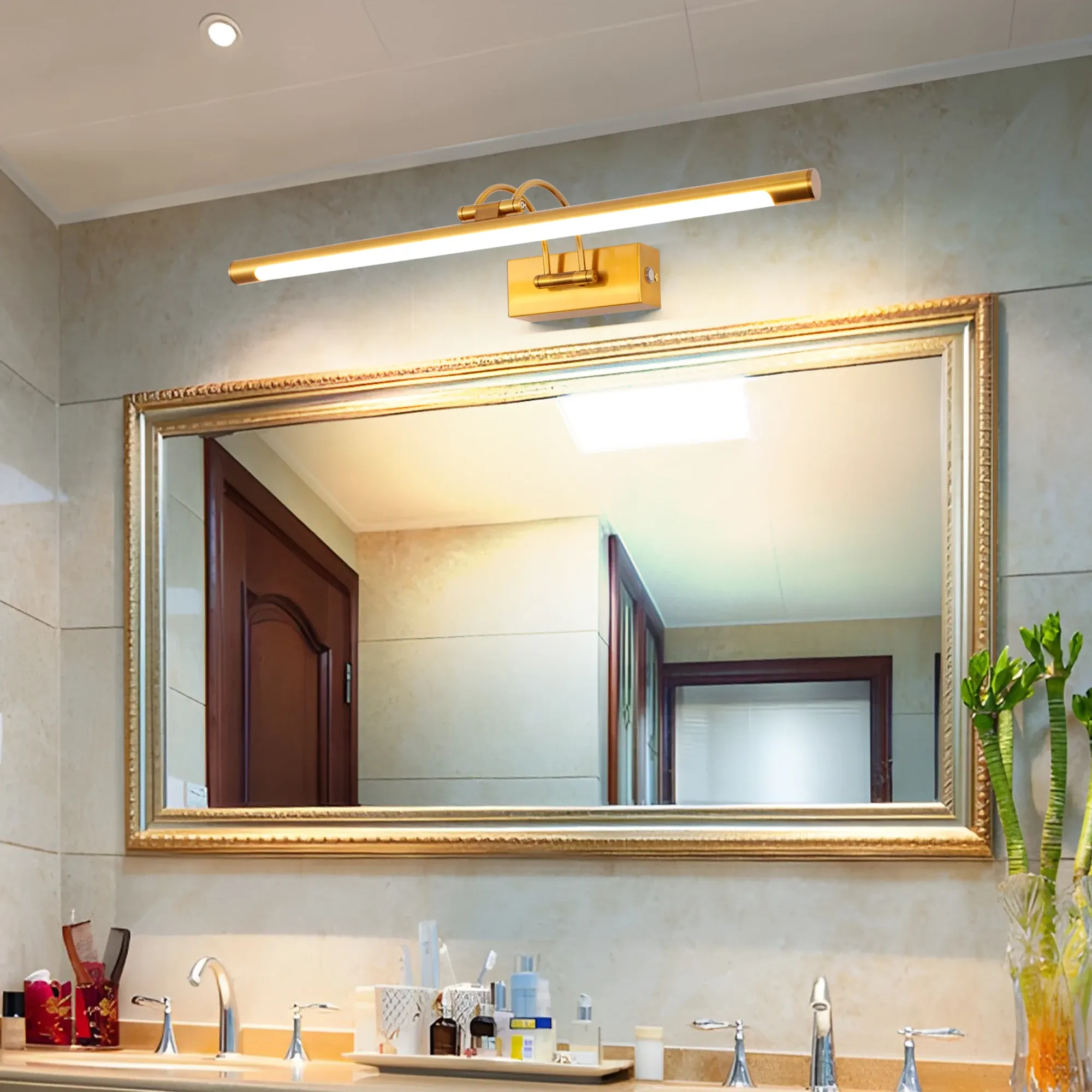 מנורת קיר מראה לד מתכווננת עם מגע