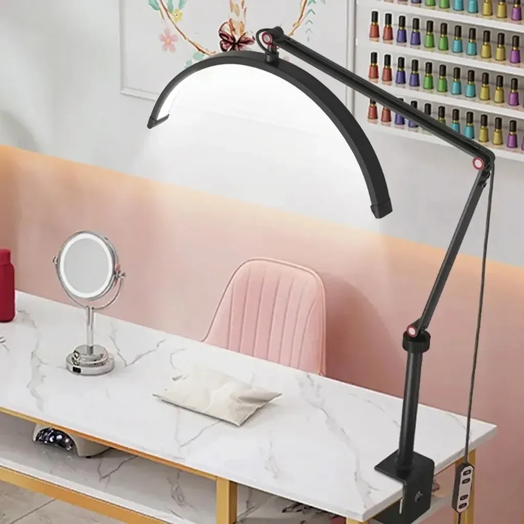 מנורת לד חצי ירח מקצועית שחורה