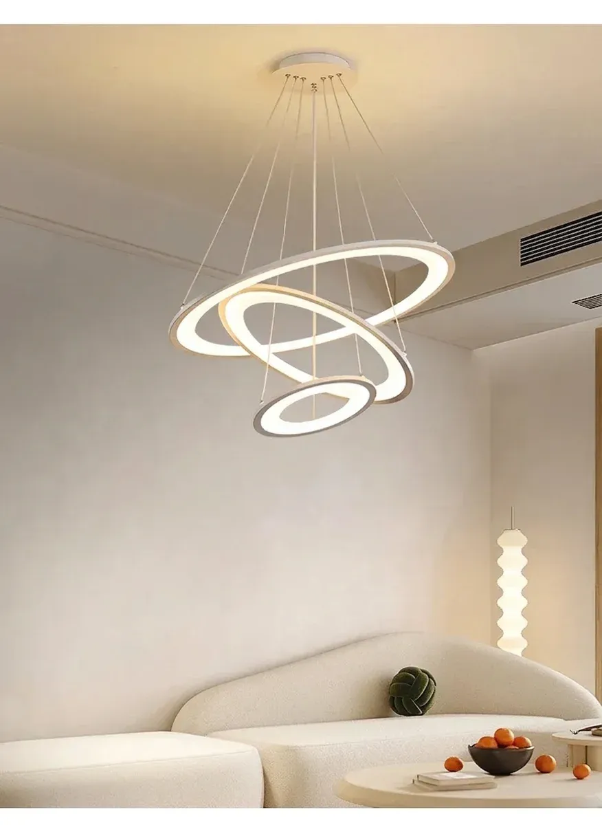 מנורת תלייה לד מודרנית תלת ראשית לבנה