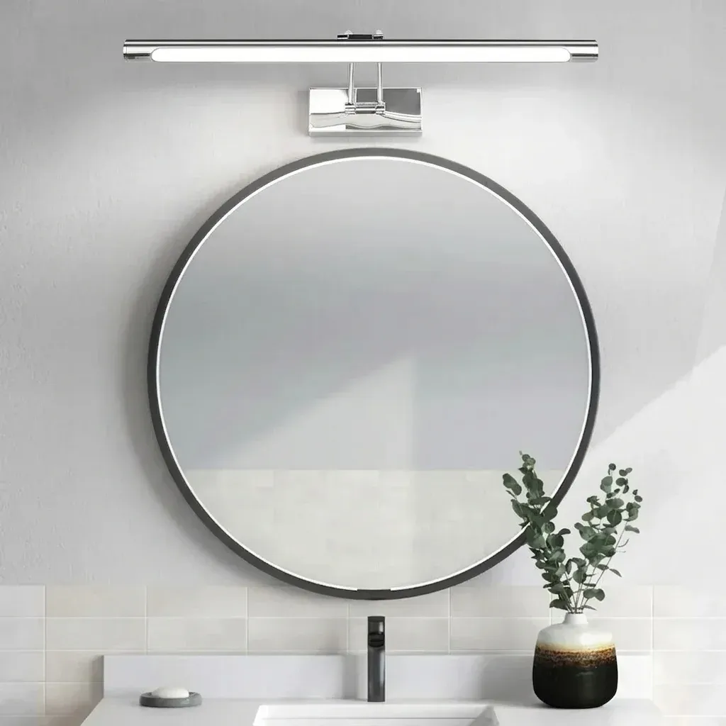 מנורת מראה לד תלת גונית כרום