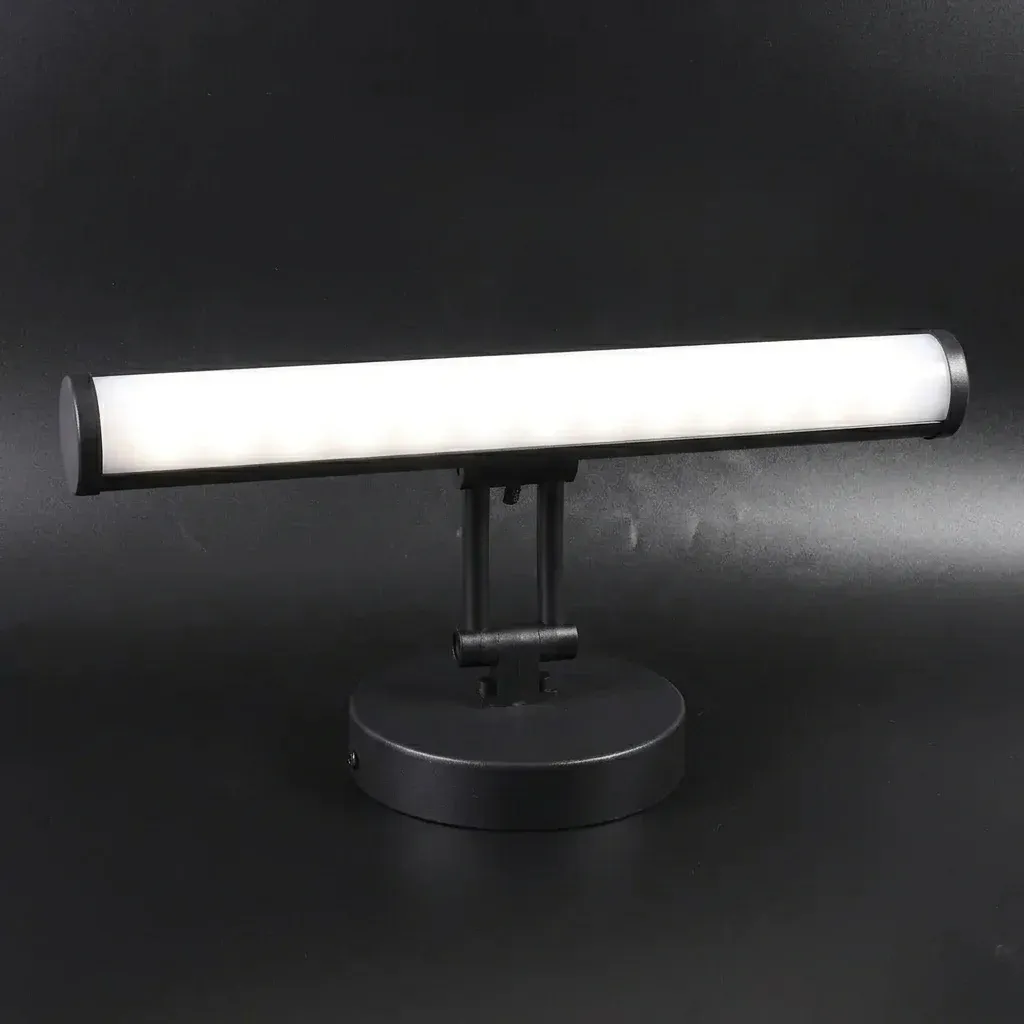 מנורת מראת איפור לד שחורה לקיר