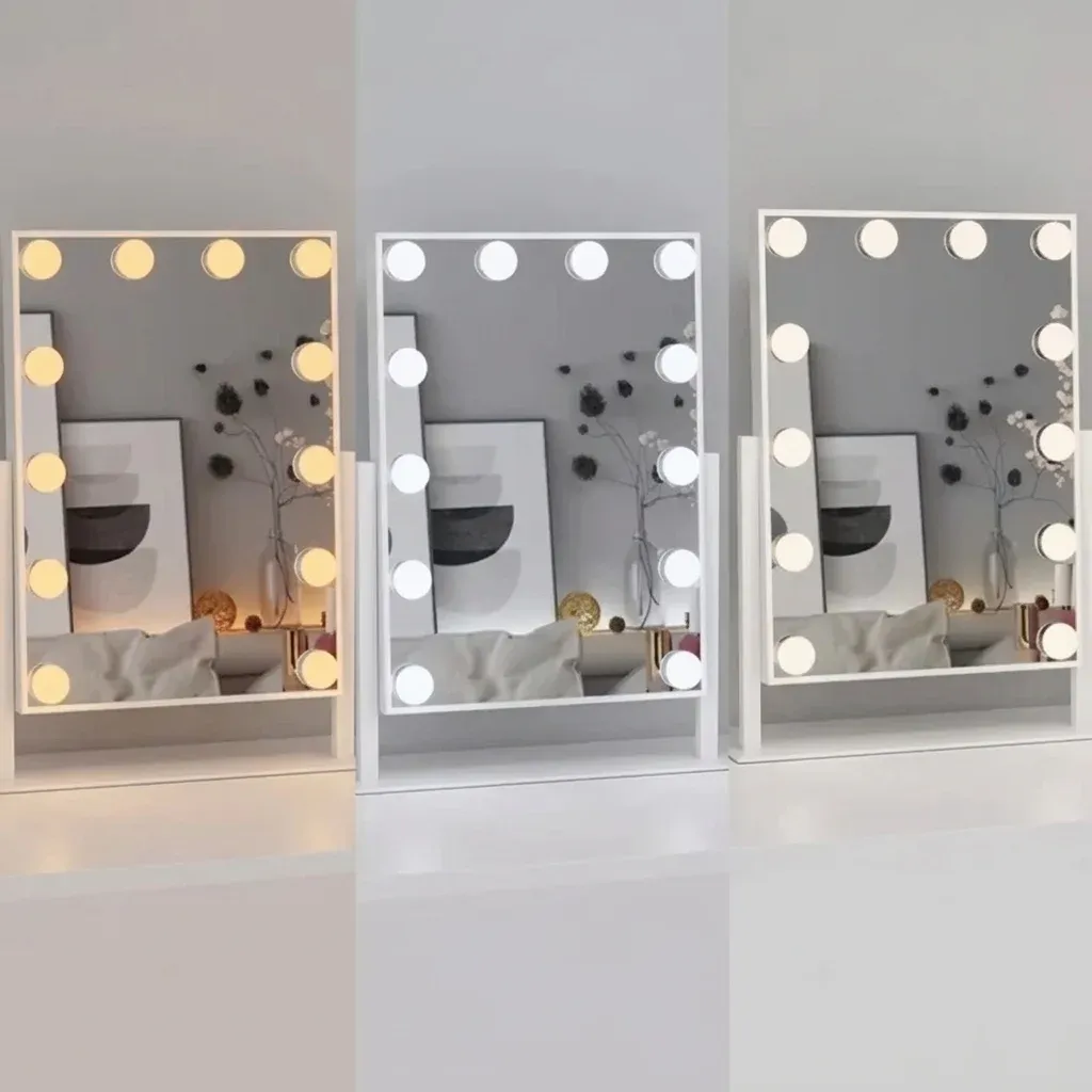 מנורת מראה לד USB לבנה ונקייה