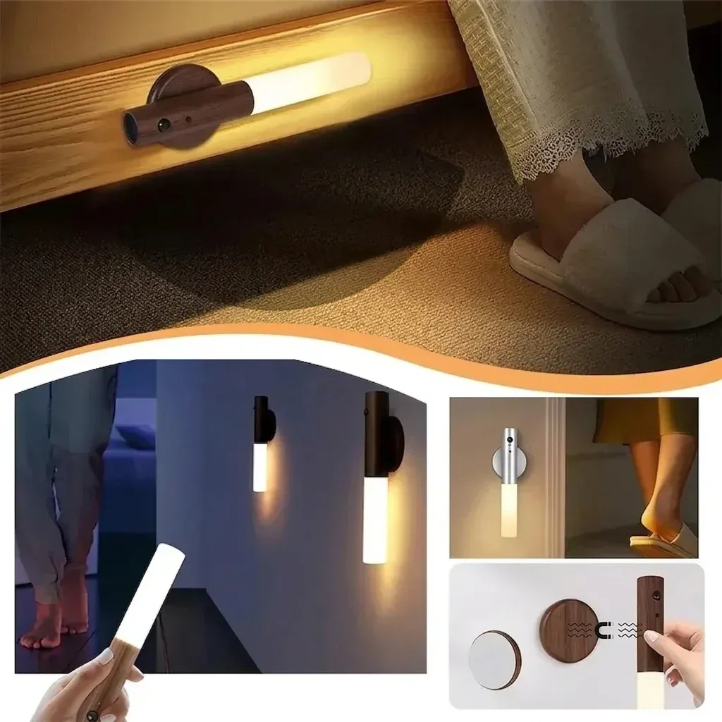 מנורת קיר נטענת מגנטית לבנה נקייה