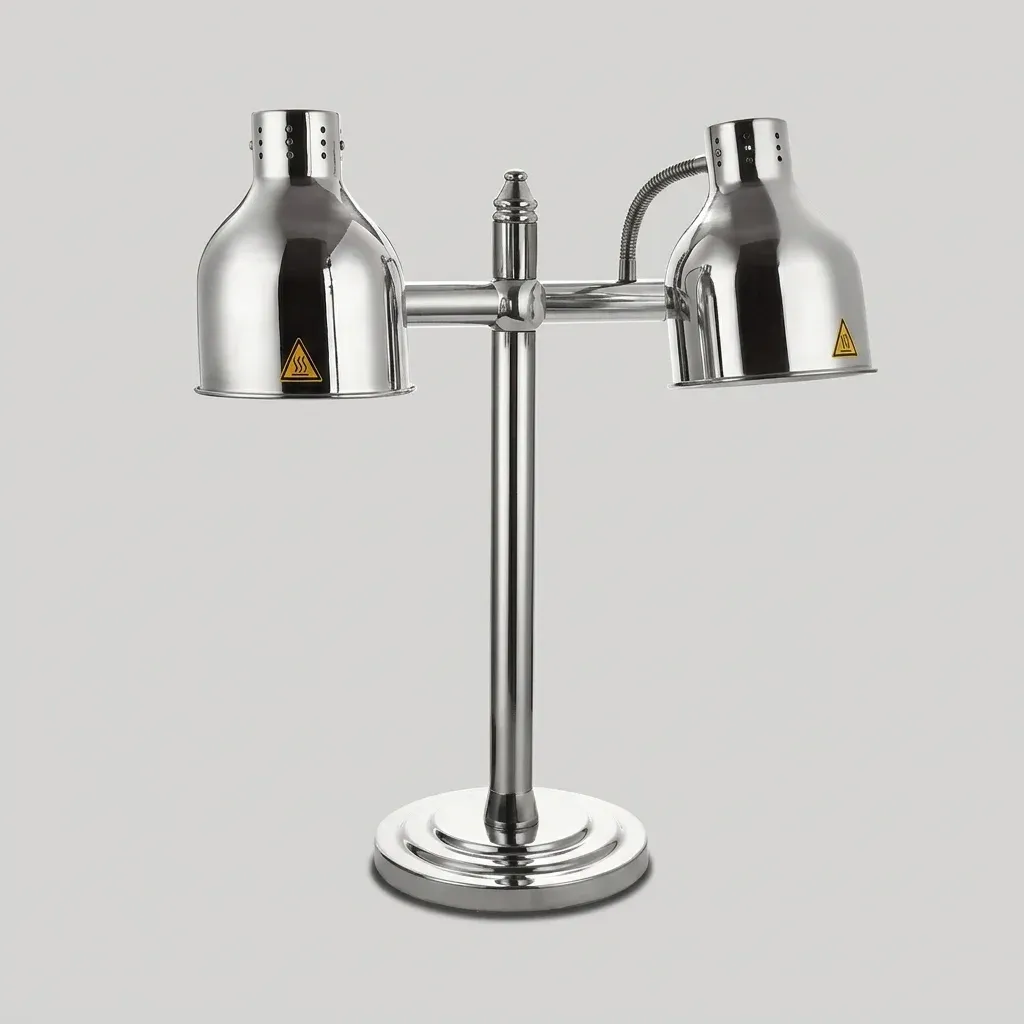 מנורת חימום אינפרא אדום כסופה לשולחן הגשה