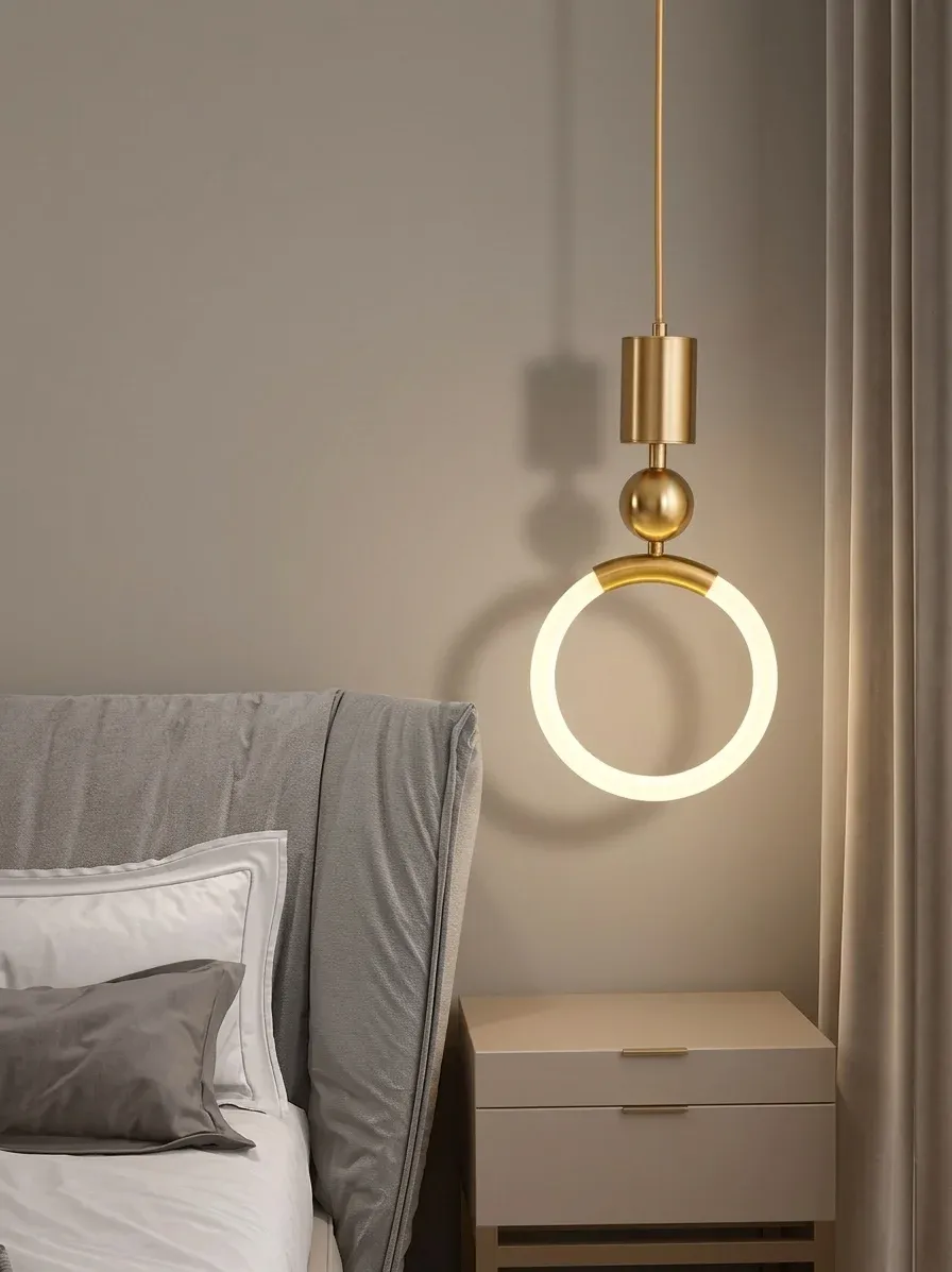 מנורת תלייה לד נורדית זהב מוברש