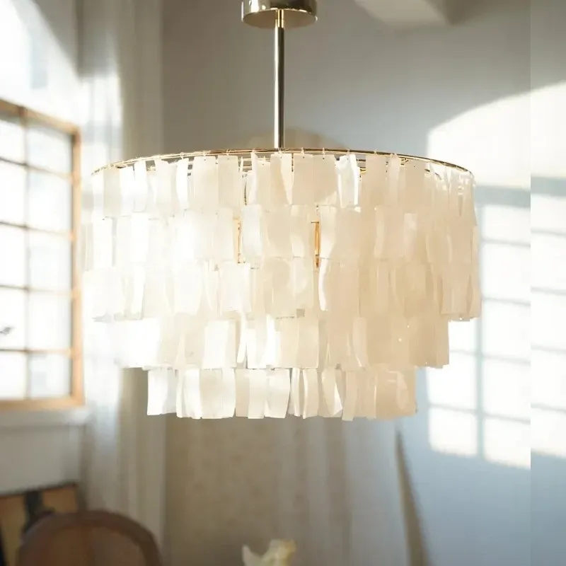 מנורה תלויה צדף יוקרתית עם גוף תאורה E27