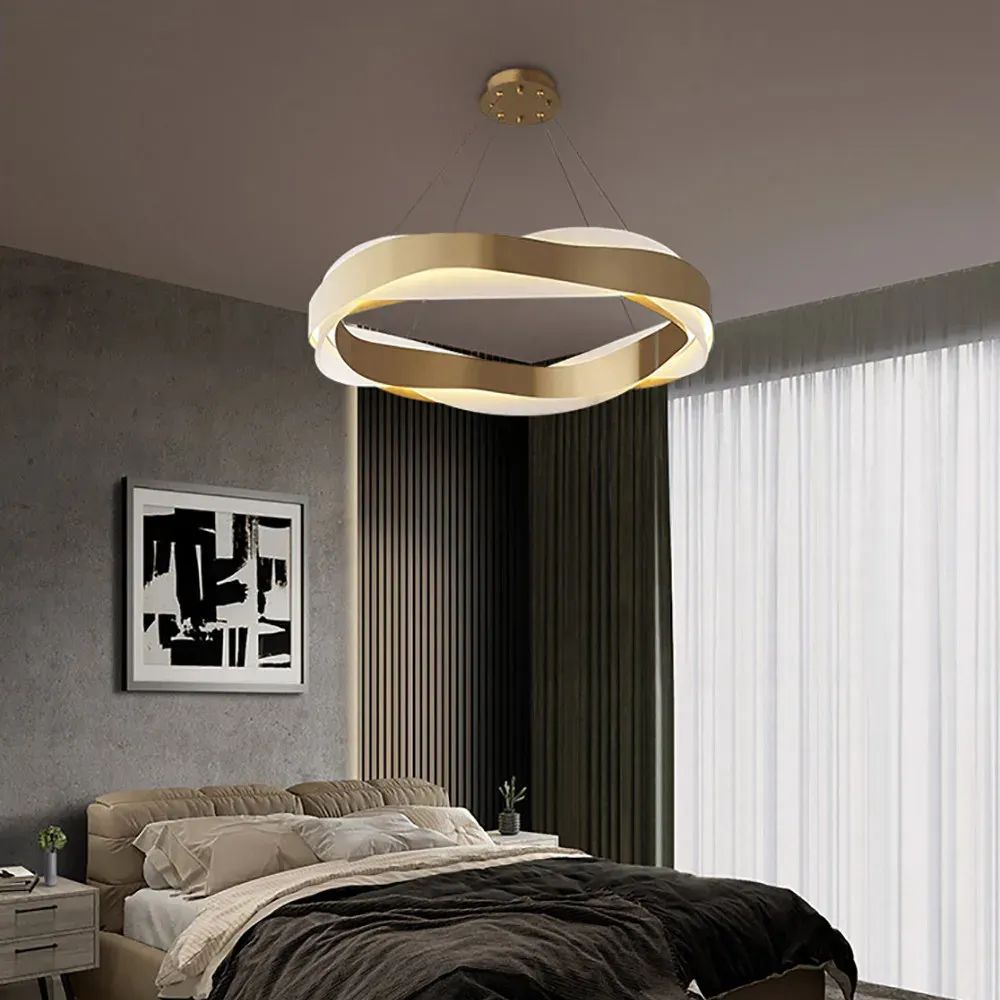 מנורה תלויה טבעת יוקרתית לד לסלון ולפינת אוכל