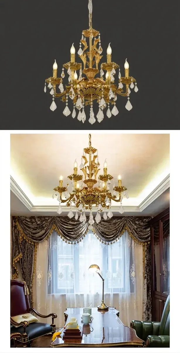 נברשת פליז קלאסית בסגנון מלכותי