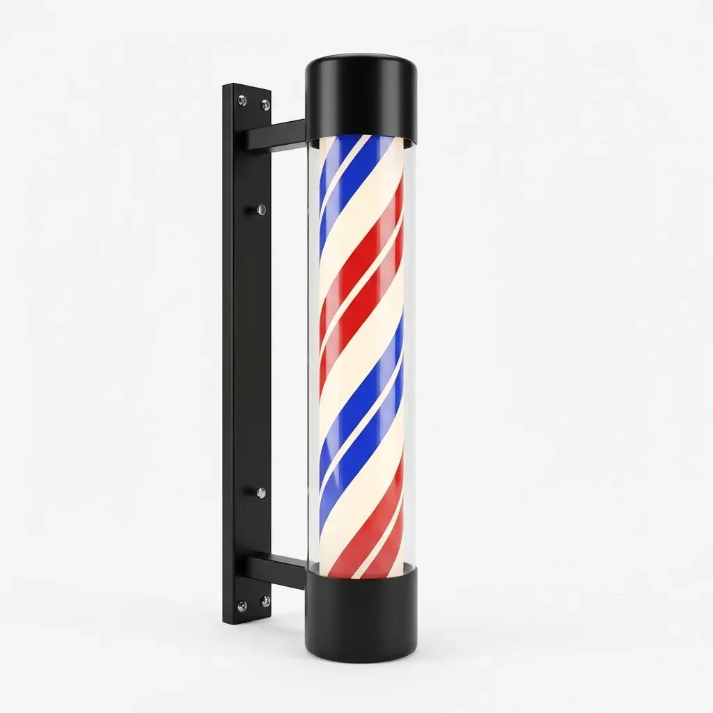 שלט עמוד ספרה מואר מסתובב נקי