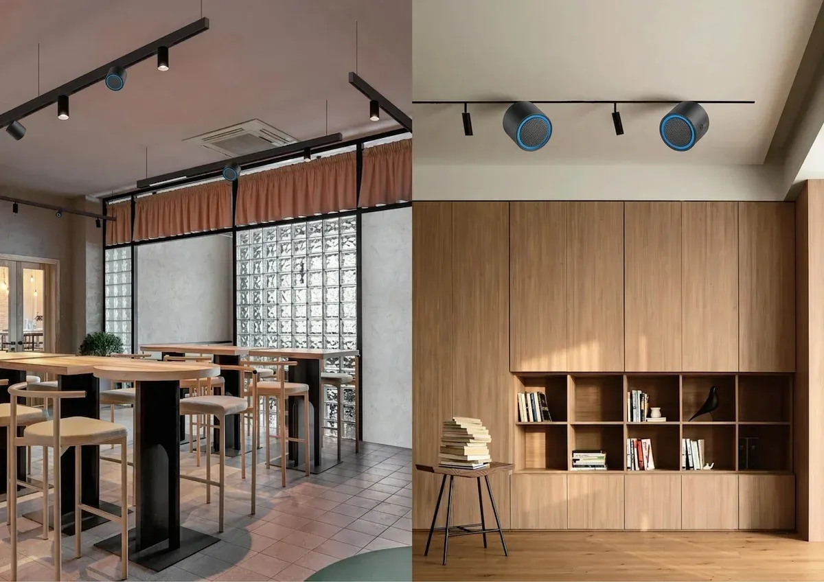 פס תאורה מגנטי עם רמקול שחור