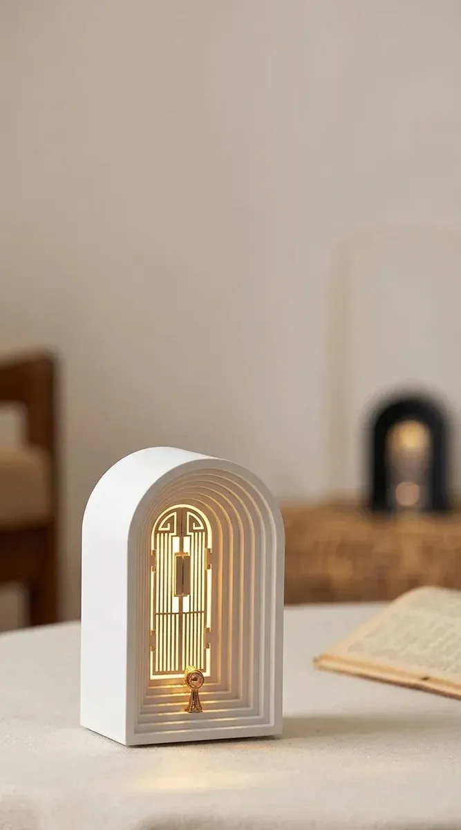 מנורת שולחן לד לבנה עם רמקול