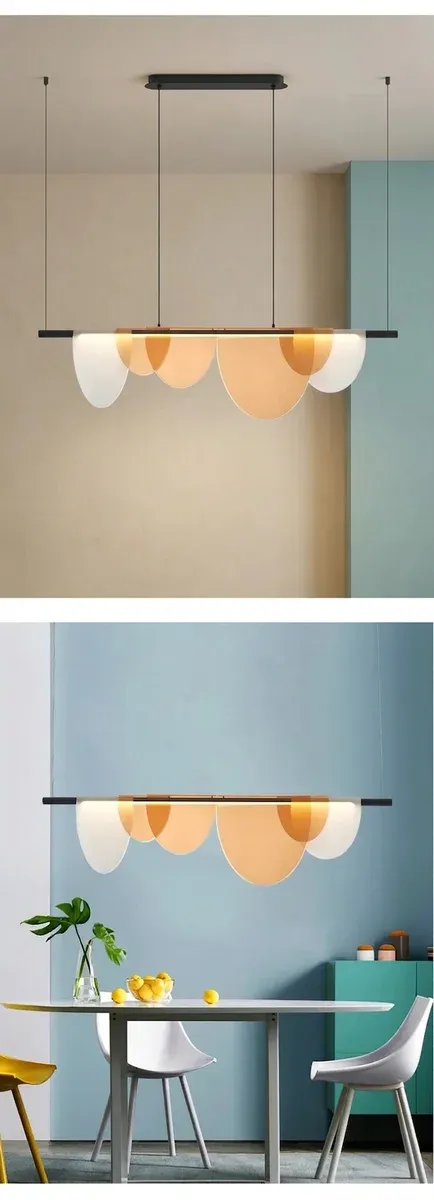 מנורה תלויה כחולה אמבר בעיצוב אר דקו