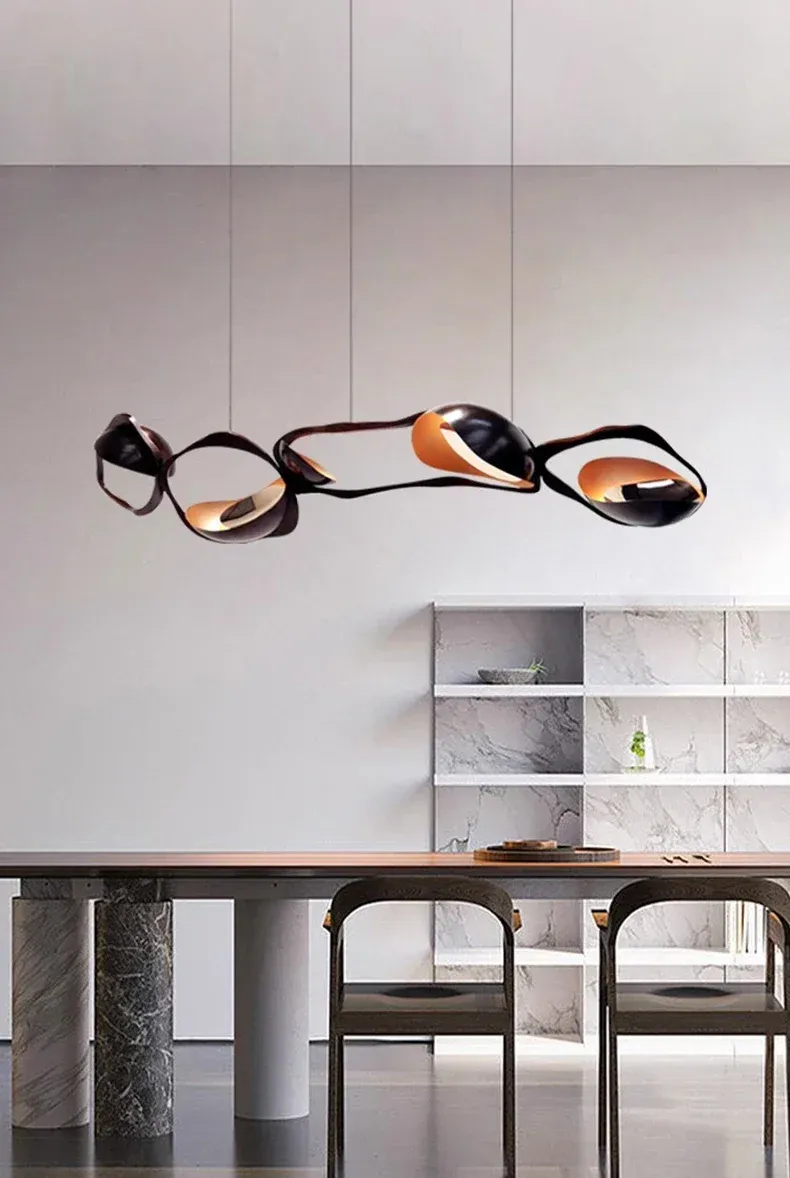 מנורה תלויה לד ליניארית מודרנית לשולחן אוכל ולאי מטבח