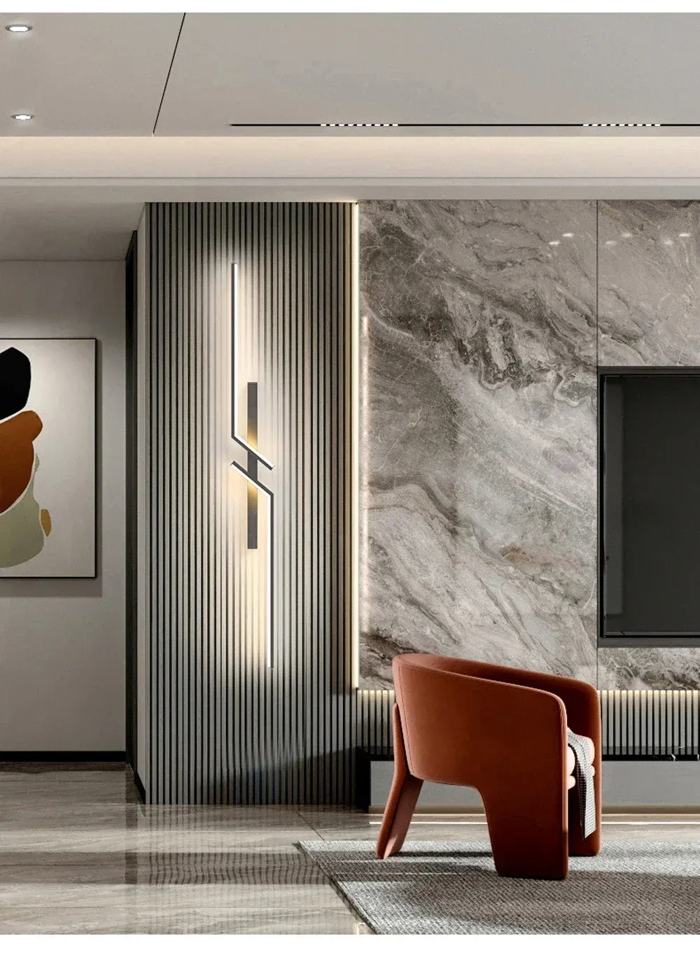 מנורת קיר לד מינימליסטית שחורה עם תאורה דו כיוונית