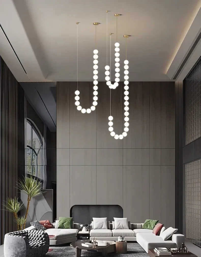 נברשת לד מודרנית רב ראשית עם עמעום ושלט