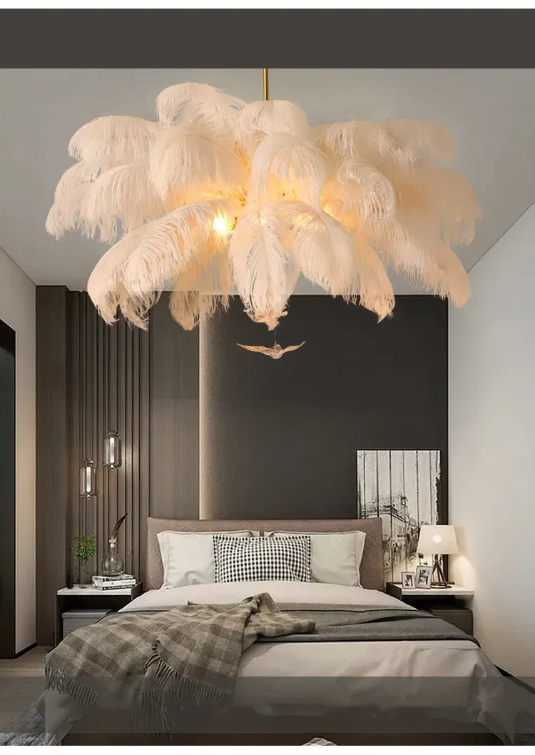 נברשת נוצות נורדית זהובה