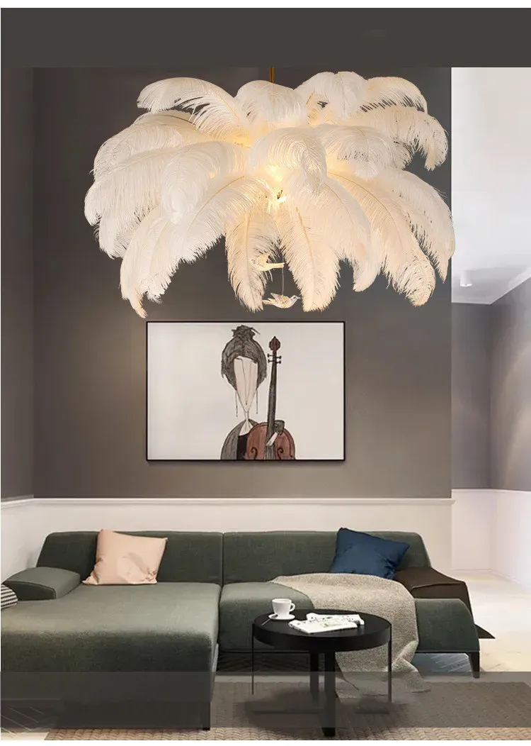 נברשת נוצות נורדית זהובה