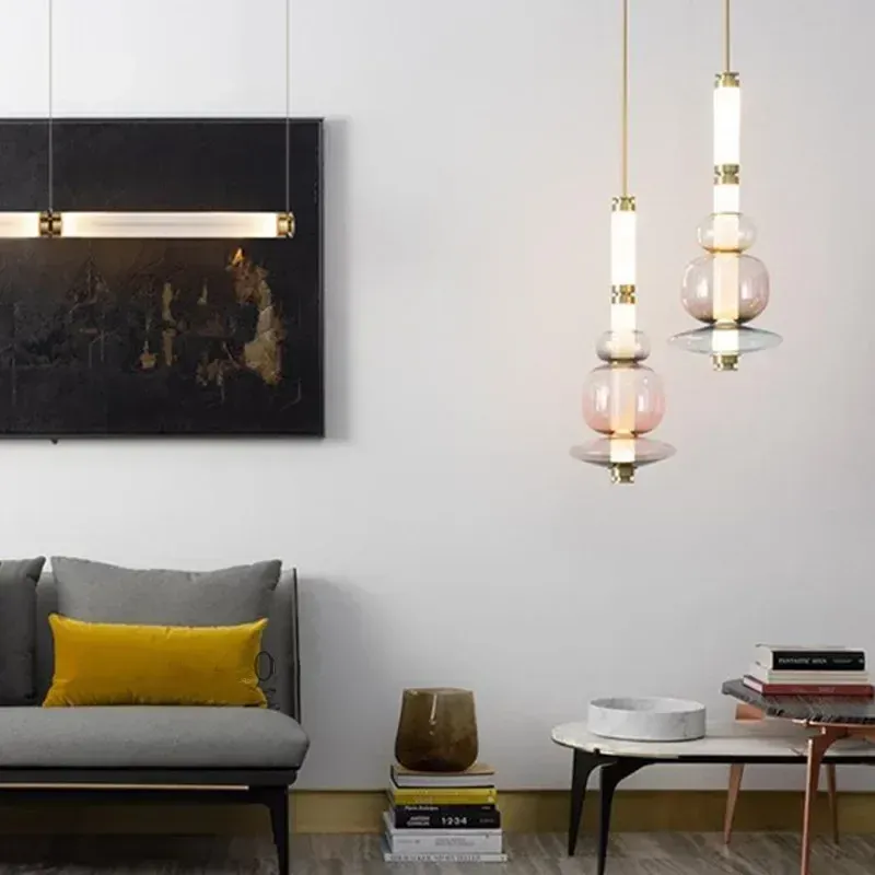 נברשת סקוט לונה מזכוכית וצינורות אור