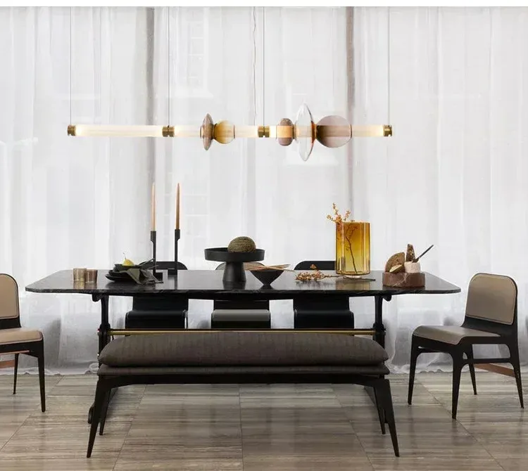 נברשת סקוט לונה מזכוכית וצינורות אור