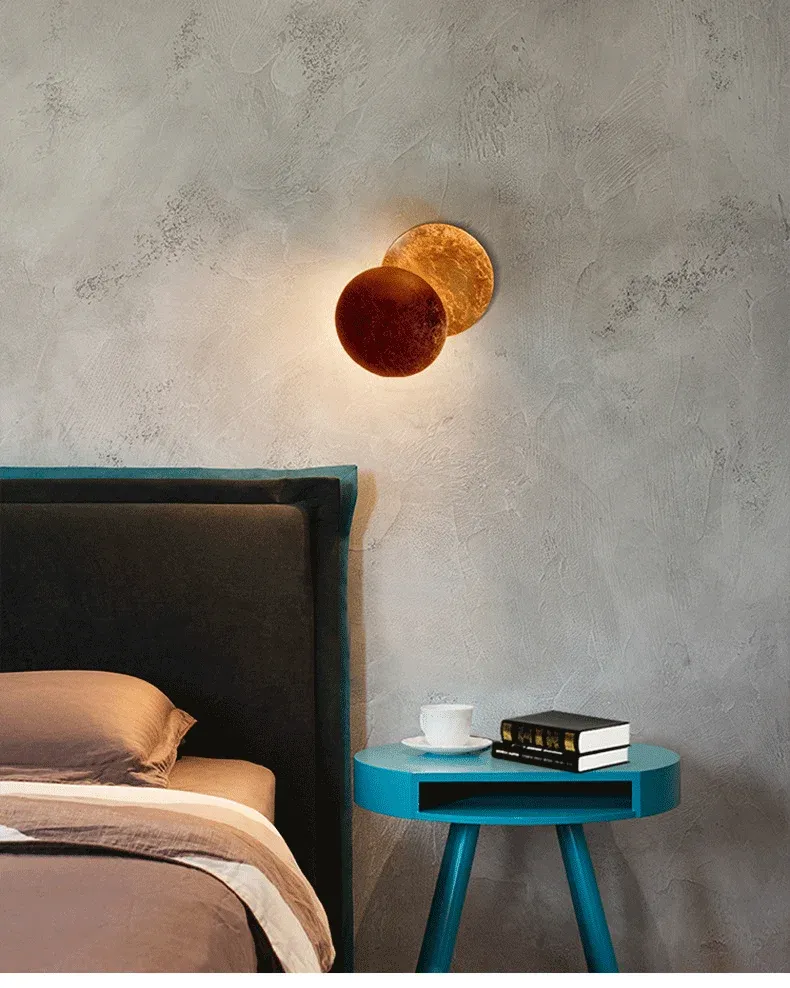 מנורת קיר ירח דו כיוונית בסגנון נורדי