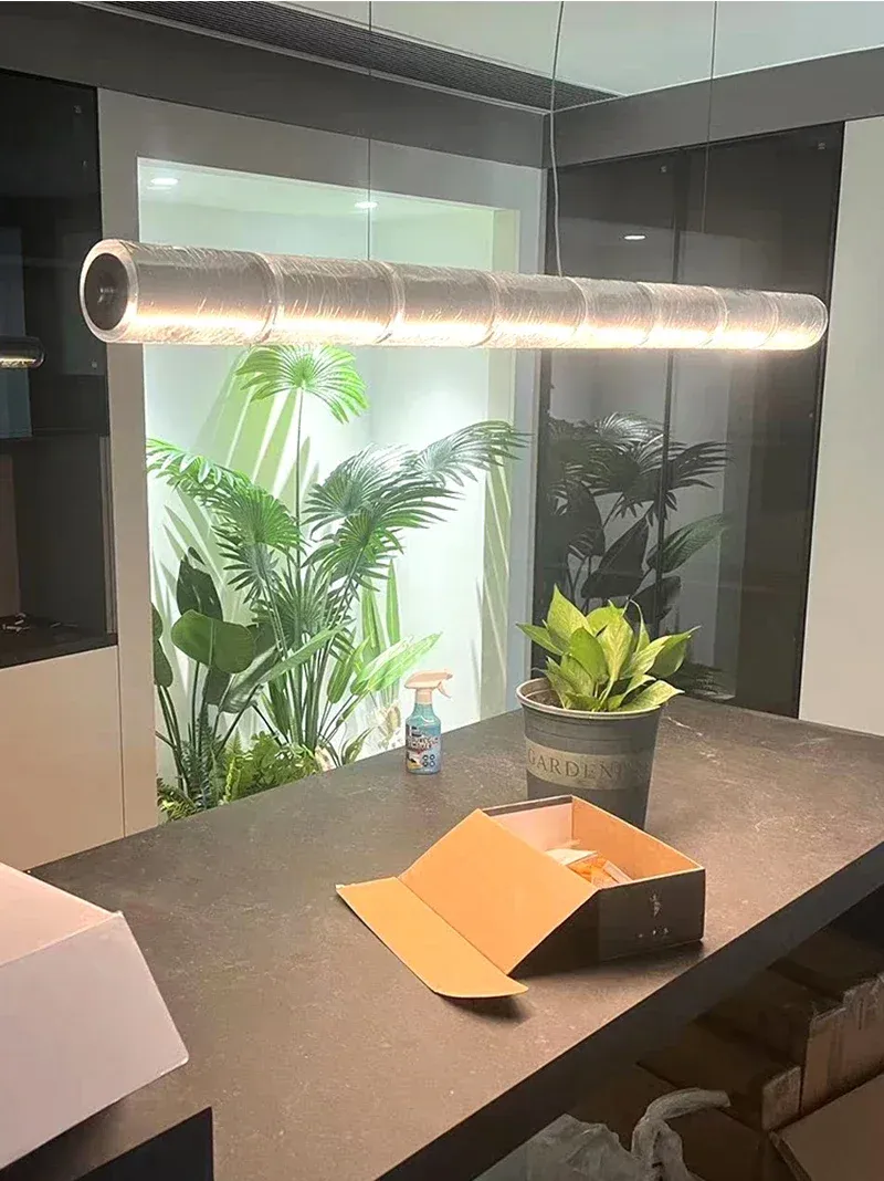 מנורה תלויה לד ליניארית מעומעמת לאי ולפינת אוכל