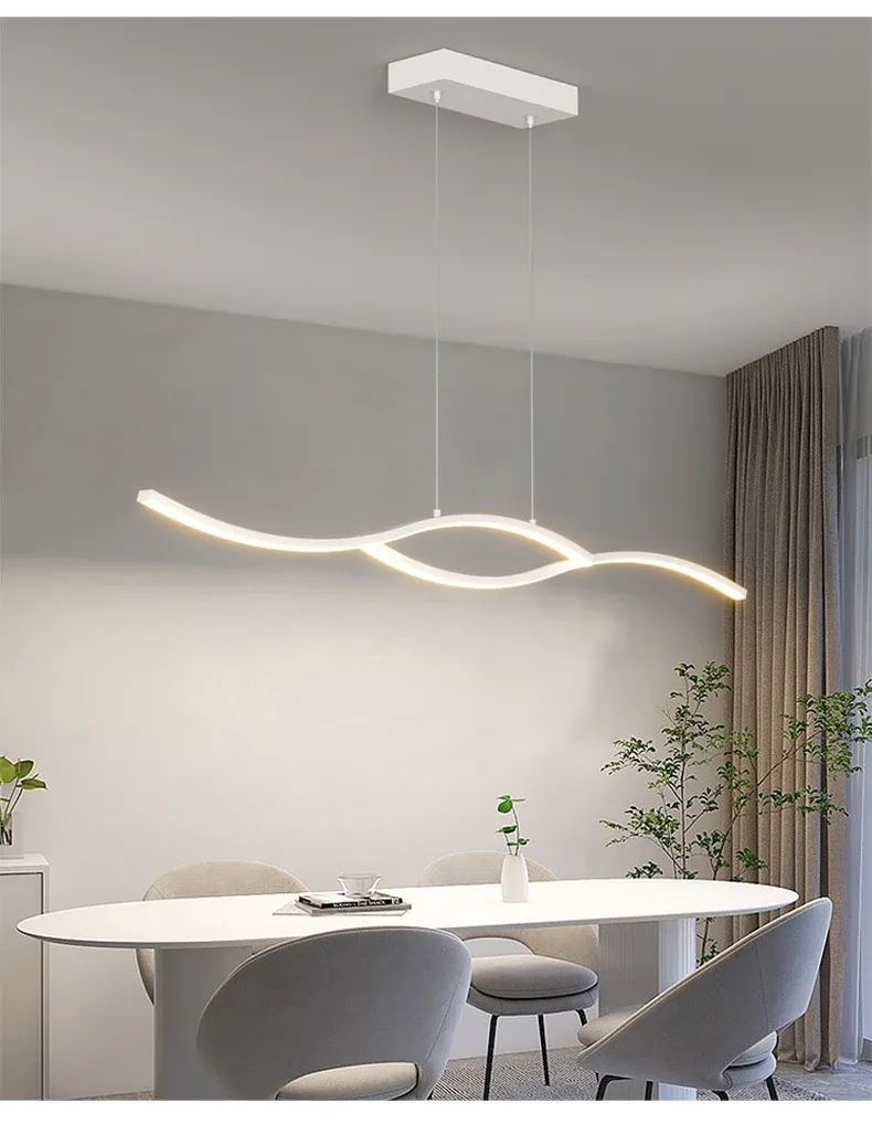 מנורה תלויה לד מינימליסטית בשחור ולבן