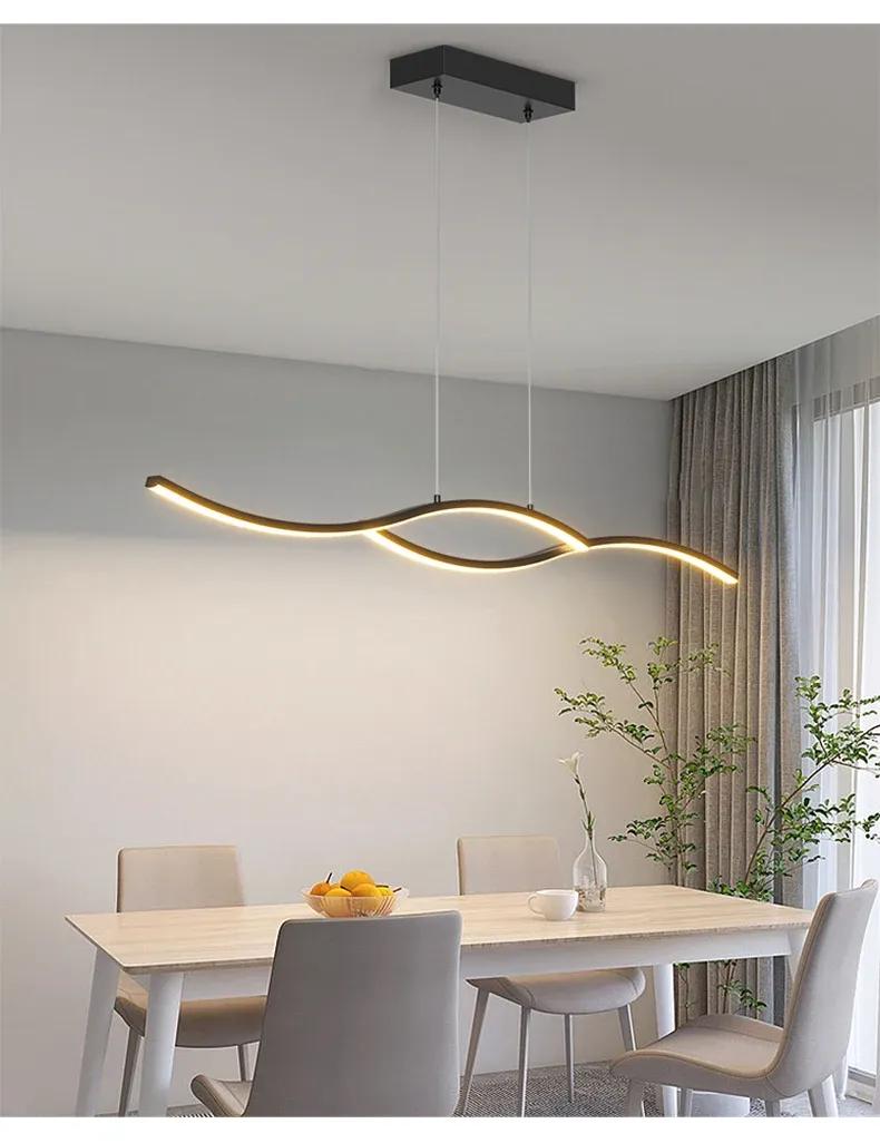 מנורה תלויה לד מינימליסטית בשחור ולבן