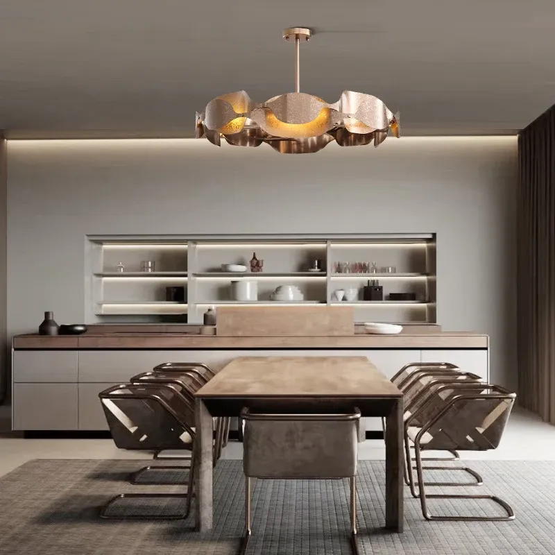 נברשת תלויה נורדית עגולה עם עמעום ושלט