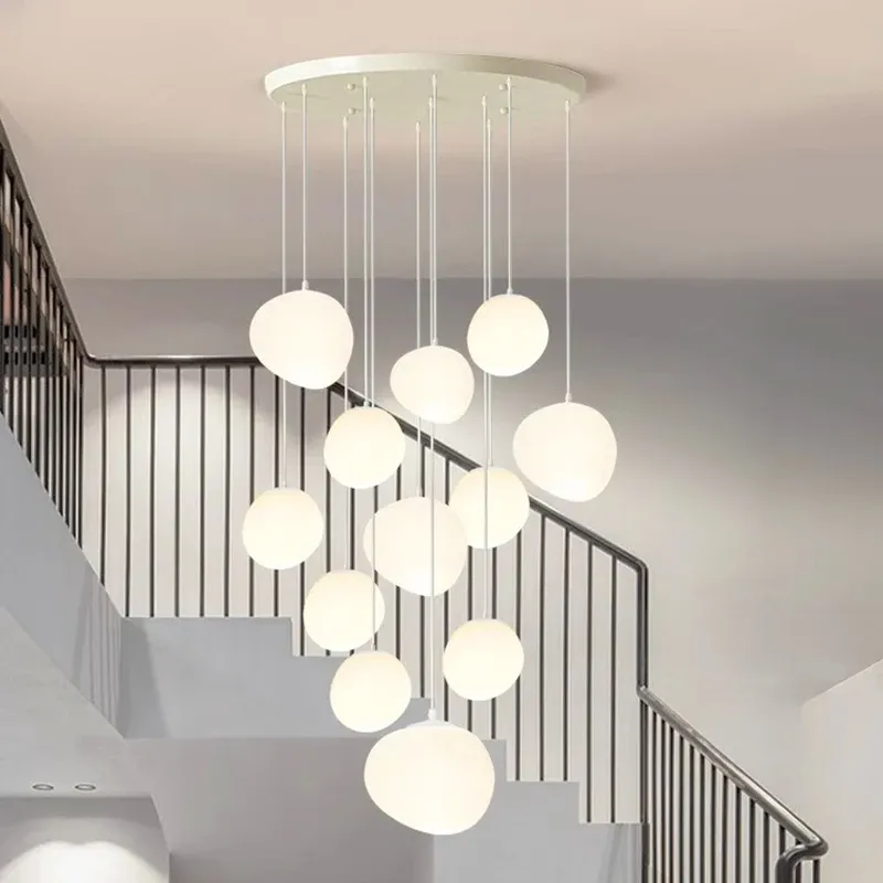 נברשת תלויה מודרנית רב ראשית עם עמעום ושלט