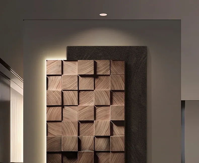 מנורת קיר גאומטרית תלת־ממדית בעיצוב אדריכלי