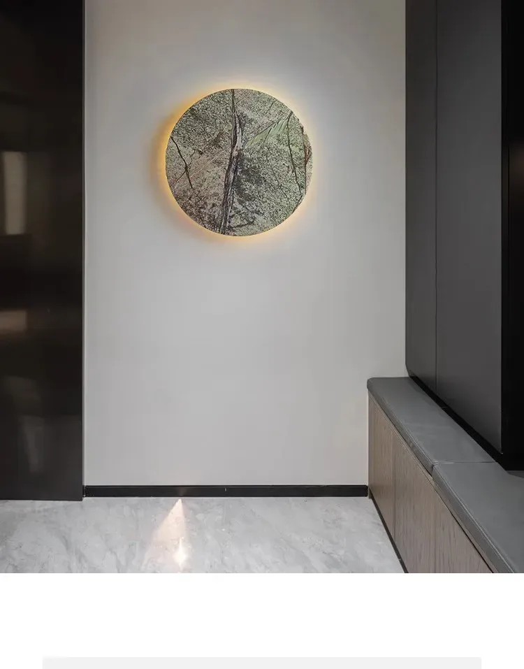 מנורת קיר אבן וואבי סאבי עם תאורה דו כיוונית