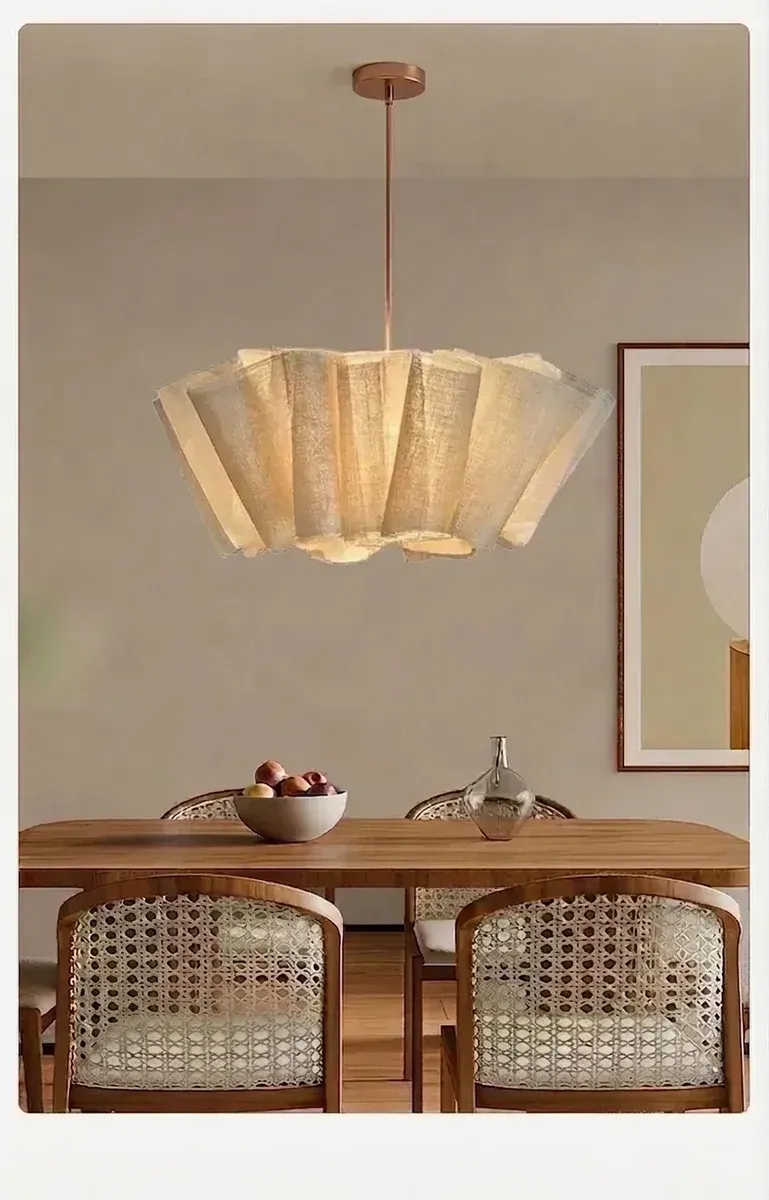 נברשת בד וואבי סאבי בצבע בז׳