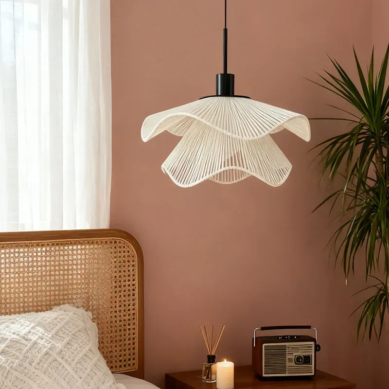 נברשת בד פרחונית מתכווננת לחדרי מגורים ופינות אוכל