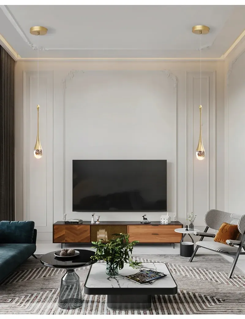 מנורה תלויה קריסטל יוקרתית לחדר שינה ולסלון