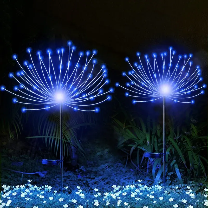 מנורת זיקוקים סולארית לגינה עם 200 לדים