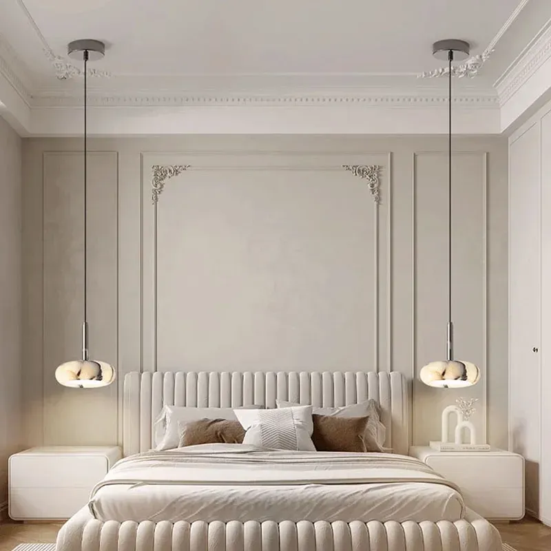 מנורה תלויה שיש דקורטיבית לחדר שינה ופינת אוכל