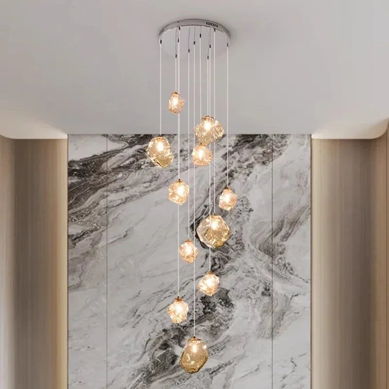 נברשת טבעות לד תלויה עם עמעום ושלט