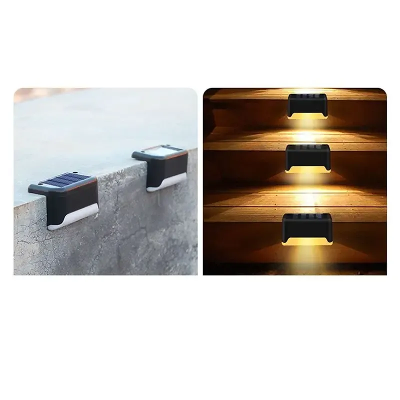 סט תאורת מדרגות סולארית חמה לגינה ולגדר