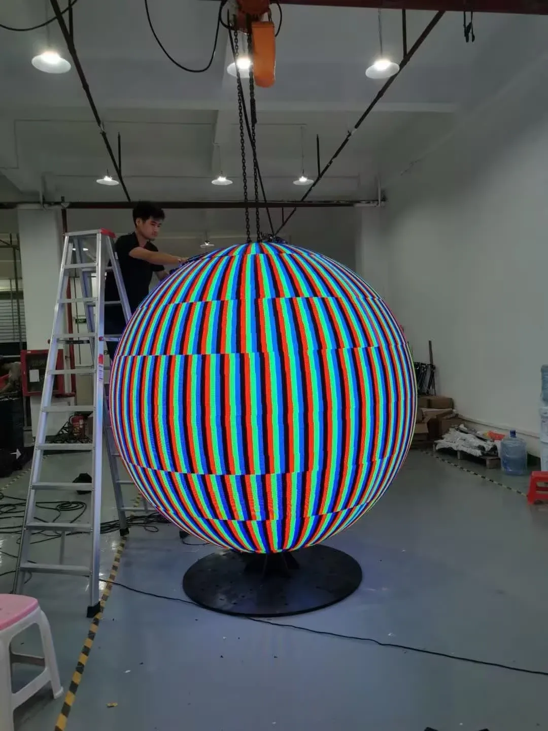 קיר LED עגול תלת ממדי לתצוגה חווייתית