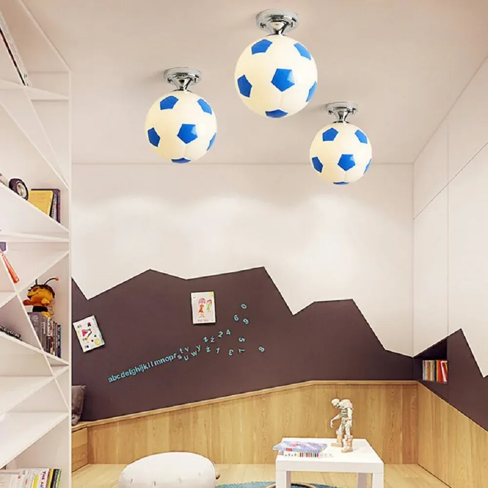 מנורת תקרה כדורגל אקרילית E27 לחדר ילדים