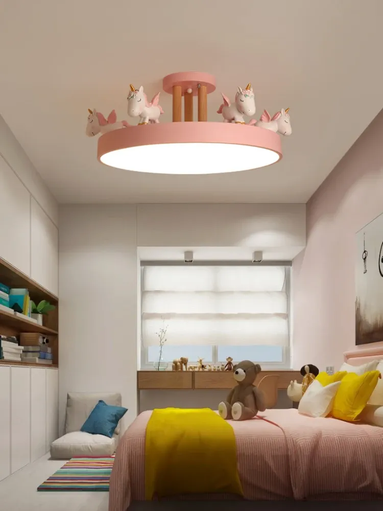 מנורת תקרה חד קרן כחולה משרף לחדר ילדים